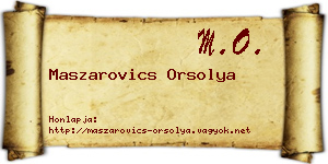 Maszarovics Orsolya névjegykártya